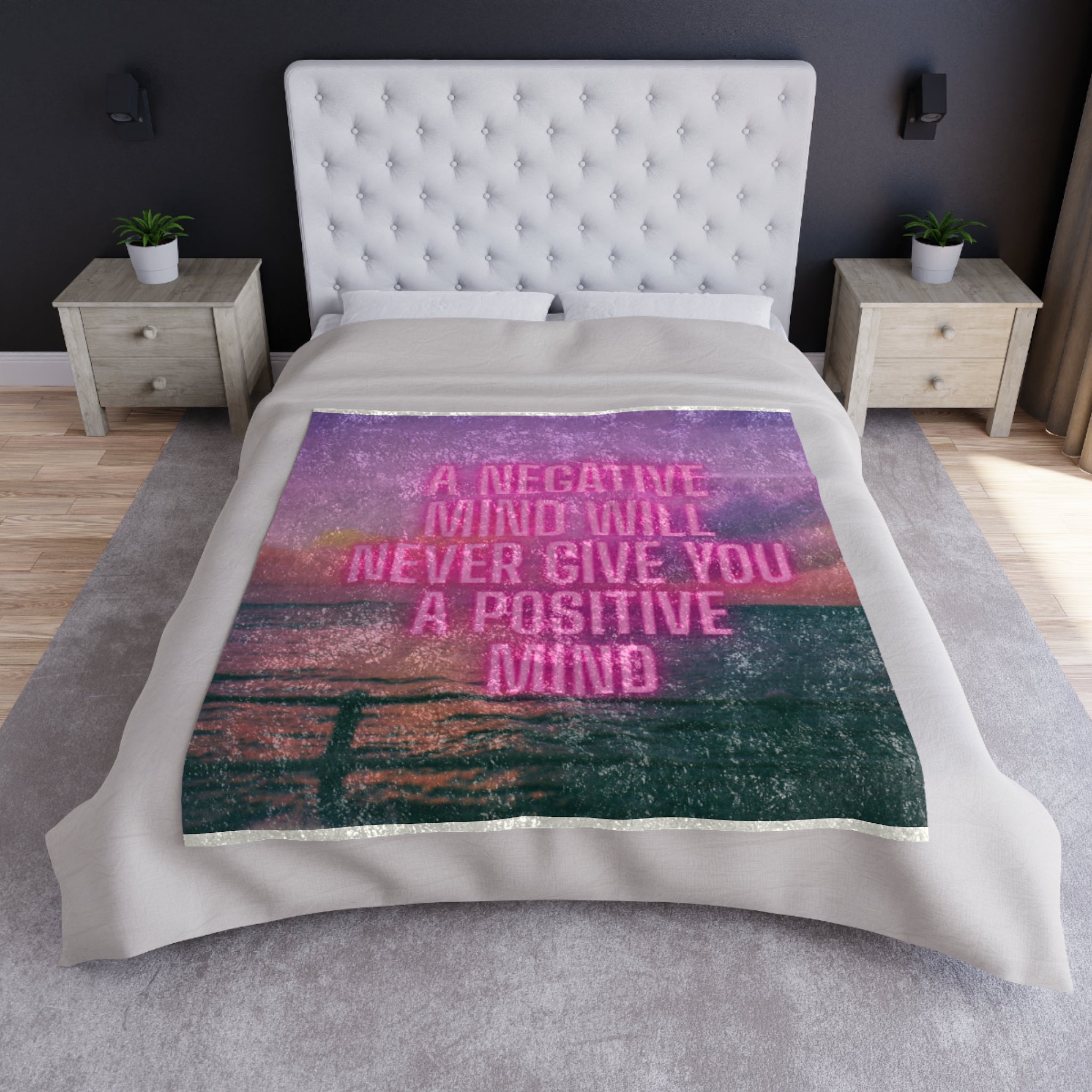 Inspirational Crushed Velvet Blanket - Cozy Decor, Positive Mindset Gift, Home Comfort, Motivational Throw