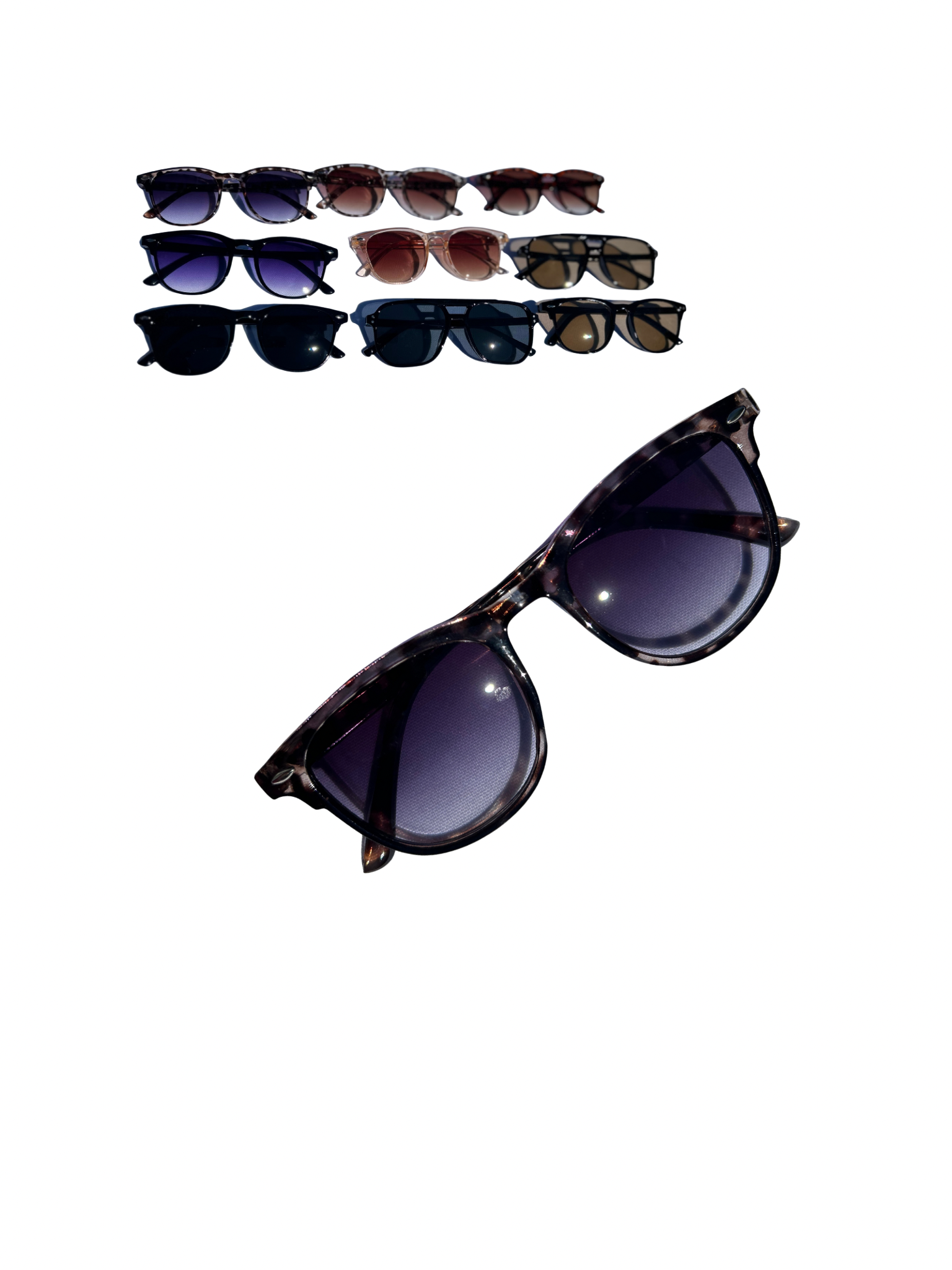 Clear Frame Brown Cheetah Pattern w/ Blue Lens